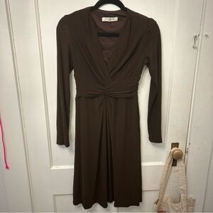 Evan Picone Chocolate Long Sleeve Dress